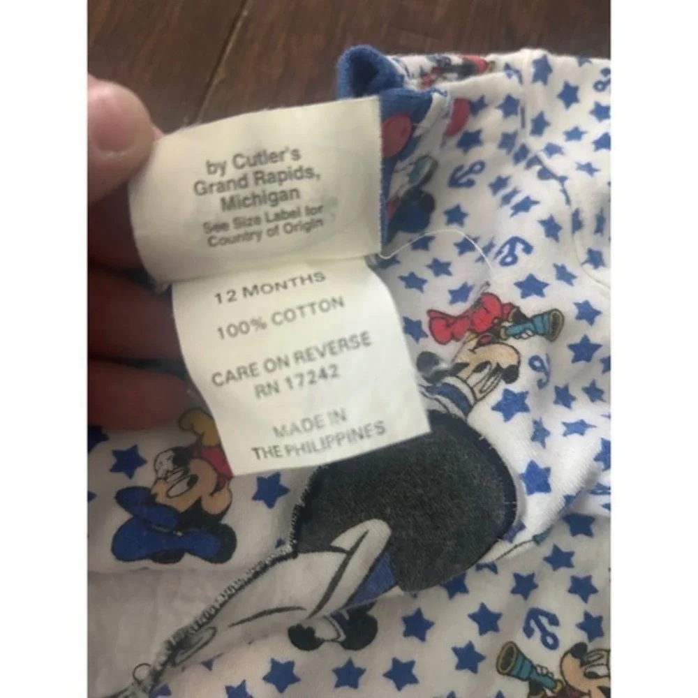 Vintage Disney baby romper 12M nautical cruise sailor front pocket
